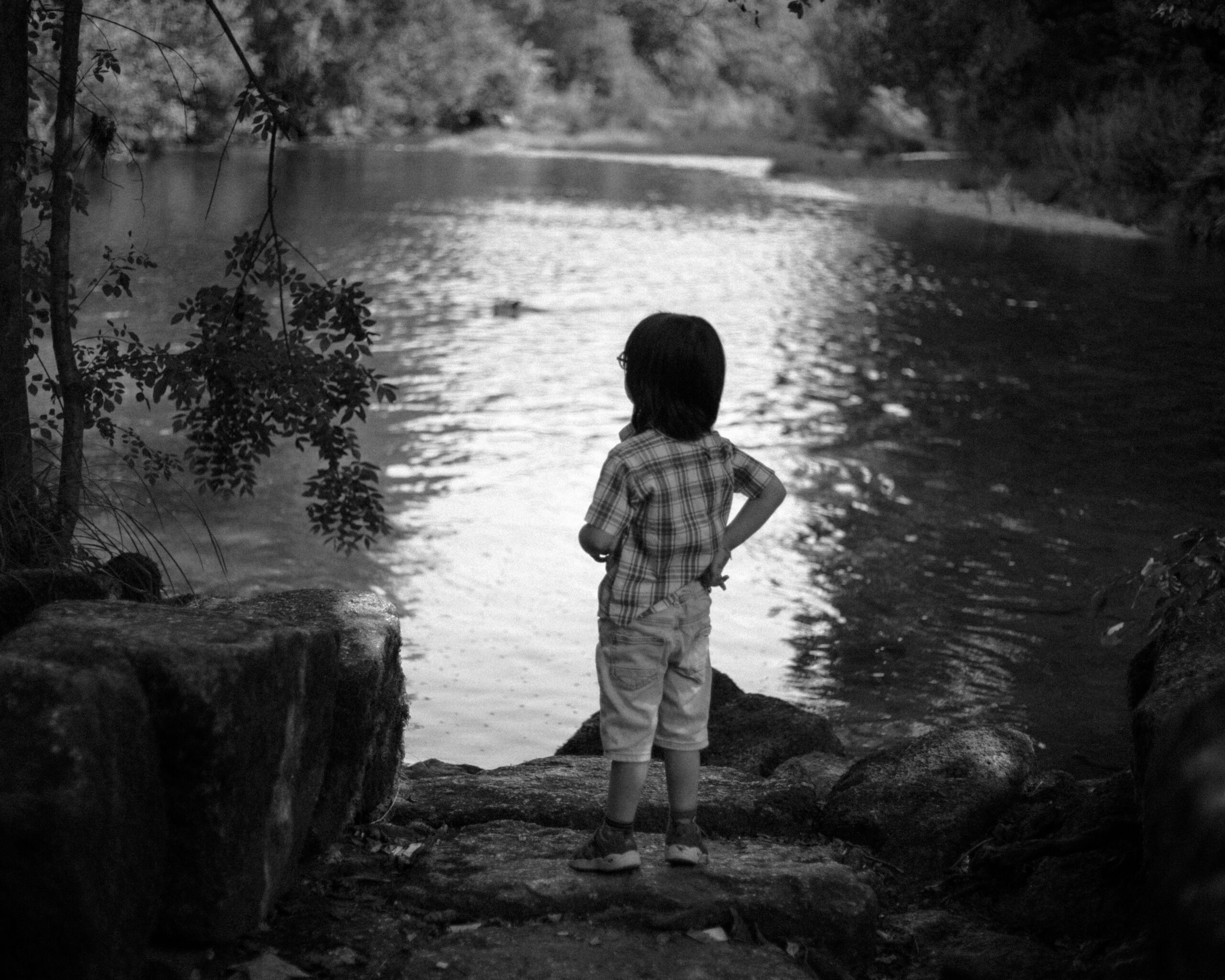 Watching the dog fetch a ball in El Río Tea